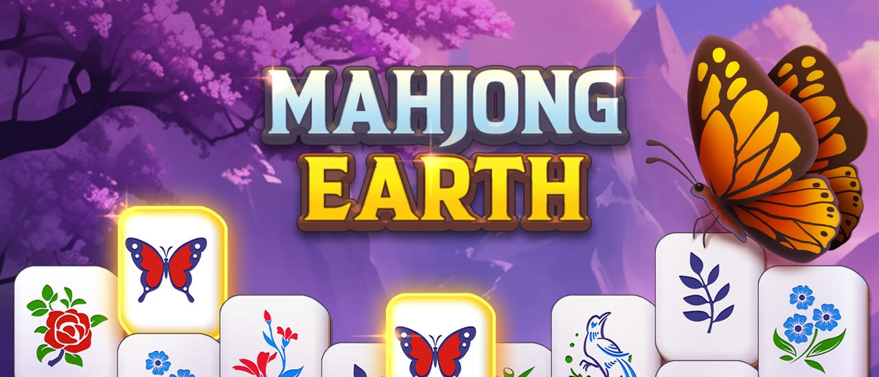 Mahjong Earth gameplay screenshot showing key features and visual style